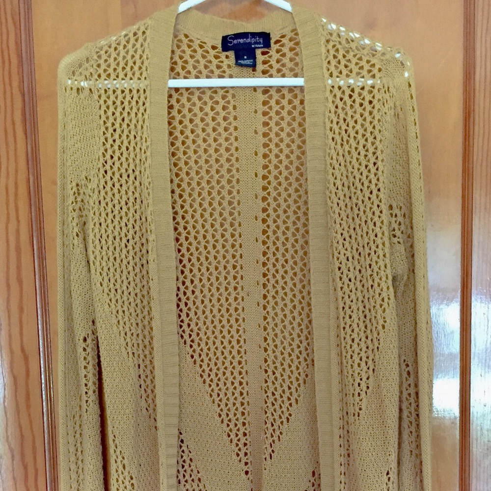 Long Mustard Yellow Cardigan